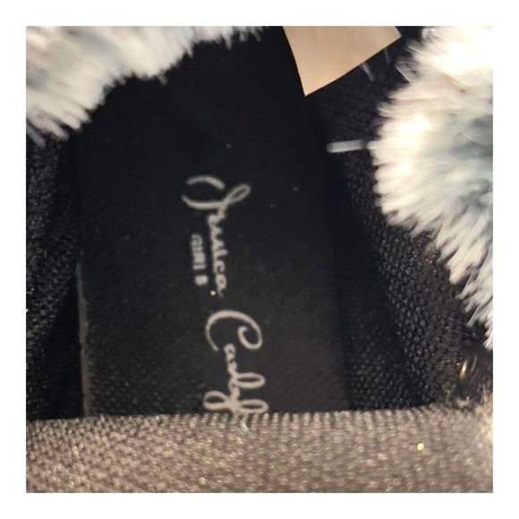 Jessica Carlyle Julio Black Faux Suede Faux Fur Trim Boot Girls Size 2 - Picture 7 of 9